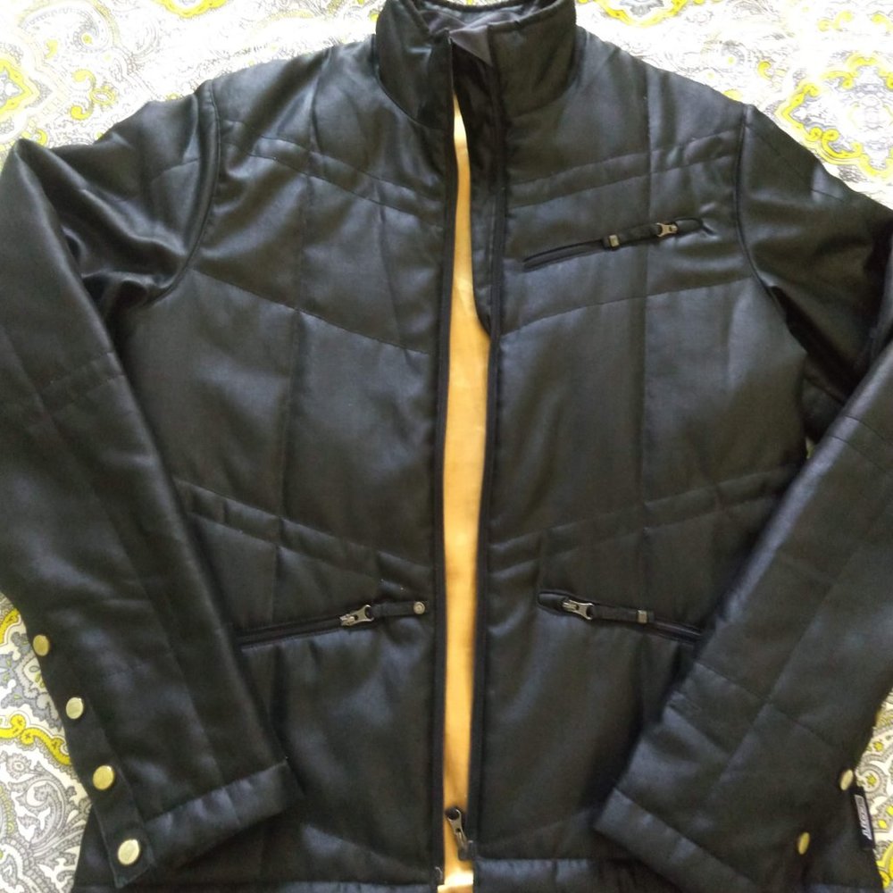 Vintage Scott Freestyle Black Fabric Moto Jacket.  Size Large